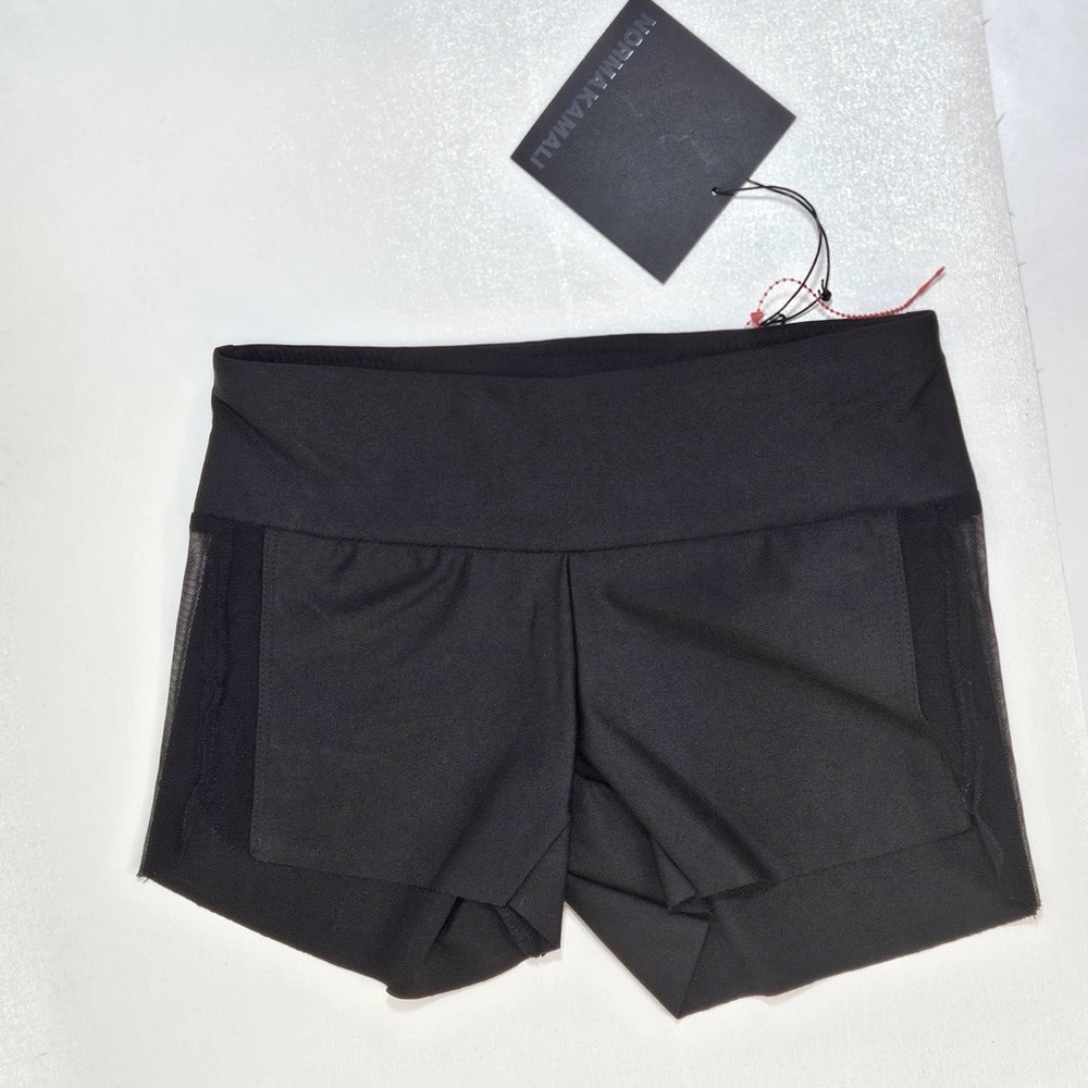 NORMA KAMALI Mini Shorts Sheer Mesh Side Panels Athletic Women’s Size XS-MS